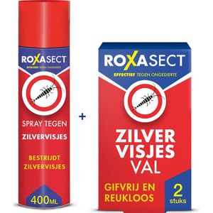 Roxasect Spray tegen Zilvervisjes 400ml + Zilvervisjesval - Zilvervisjes Bestrijden - Insectenspray - Combipack