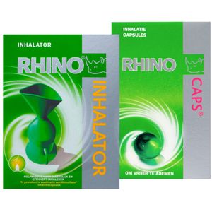 Rhino Inhalator & Caps Combi - Stoommiddel - 1 inhalator - 16 inhalatiecapsules