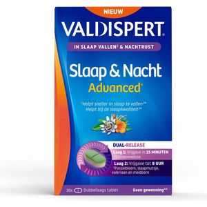 Valdispert Slaap & Nacht Advanced - Citroenmelisse helpt om sneller in slaap te vallen* - 30 dubbellaagse tabletten