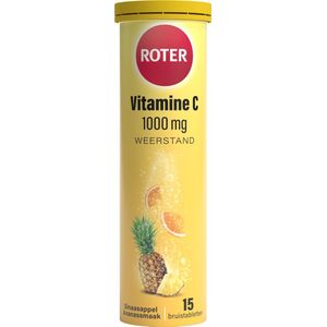 Roter Vitamine C 1000 mg bruis - Ondersteunt je natuurlijke weerstand - Suikervrij - Vegan - Met lekkere sinaasappel-ananassmaak - 15 bruistabletten