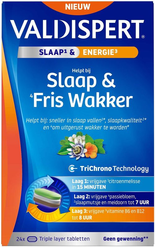 Valdispert - Slaap & Fris Wakker - Vitamine - Natuurlijke Rustgever - 30 Tabletten