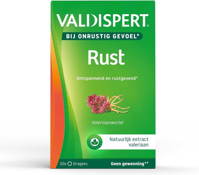Valdispert Rust - Natuurlijk voedingssupplement met Valeriaanwortelextract voor rust & ontspanning - 50 tabletten