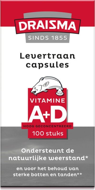 Draisma Vitamine A+D Levertraan 100 capsules
