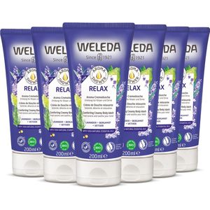 WELEDA Relax Douchecrème - 6 x 200ml - Lavendel & Bergamot - Voordeelverpakking
