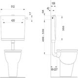 Wisa - 550 - Laaghangend Reservoir - Wit - Instelbaar Spoelvolume