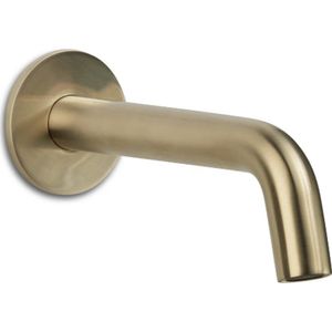 Blue Label Brondby Baduitloop 10-18cm - Geborsteld Goud PVD - Messing - Kranen - Badkranen - Baduitlopen - 8711802000830