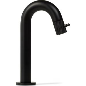 Blue Label Viby Facet Fonteinkraan Hoog - Mat Zwart - Messing - Kranen - Fonteinkranen - Opbouw Fonteinkranen - 8711802005088