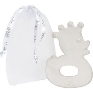 BamBam Bijtring Eend - 100% Natuurlijk Rubber - Wit - Baby cadeau