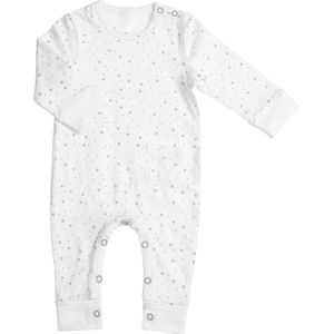 BamBam - Organic Suit - Babypakje - Wit met Grijs - Organisch Katoen