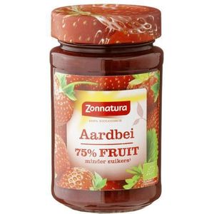 Zonnatura Fruitspread Aardbei 75% 250 Gram