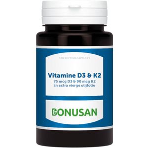 Bonusan - Vitamine D3 & K2 Forte - Voedingssupplement - 75 mcg D3 - 90 mcg K2