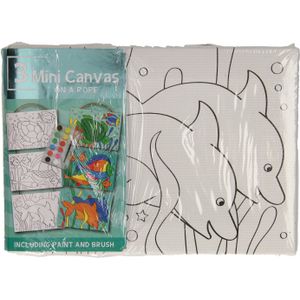 Canvas Schilderset Onderwaterwereld, set van 3 stuks