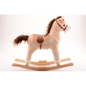 Hobbelpaard - Hout - Beige/Bruin - Voor Kinderen vanaf 2 Jaar - 64CM Hoog