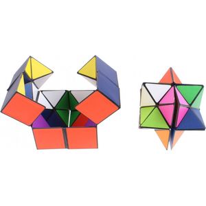 Johntoy - Vouwbare Magische Kubus - Multicolor - Kunststof - 2 Stuks