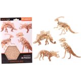 Houten 3D dinosaurus puzzel, 4 assorti