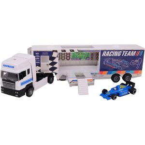 John Toy Racing team truck schaal 1:48 37x7x12,5cm verschillende Kunststof Johntoy Speelgoedvoertuig (37.0000cm x 7.0000cm)