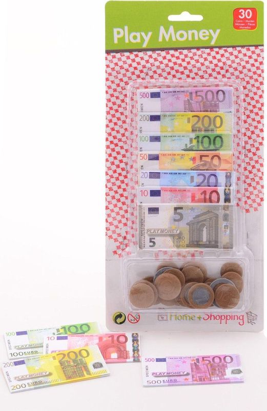 Speelgeld - Euro - briefgeld en muntgeld - winkeltje spelen - euromunten - eurobriefjes - munten en briefjes - speelgoed geld
