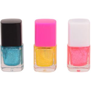 Johntoy - Isabella - Nagellak - Blauw, Roze, Goud - Set van Drie Glanzende Nagellakjes