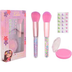 LaLa - Blush en Brush Make-up Set - Roze - Inclusief Stickers en Kwast