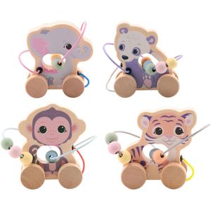Joueco - The Wildies Duwfiguren Dieren - Hout - 4 Stuks