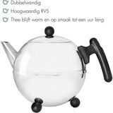 Bredemeijer - Theepot Bella Ronde 1,2L zwart beslag - Dubbelwandig