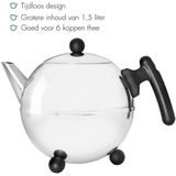 Bredemeijer - Theepot Bella Ronde 1,2L zwart beslag - Dubbelwandig