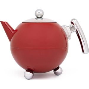 Bredemeijer - Theepot Bella Ronde 1,2L Carmine Red- Dubbelwandig