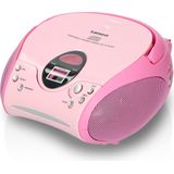 Lenco SCD-24 - Draagbare Radio CD Speler met AUX-uitgang - Roze