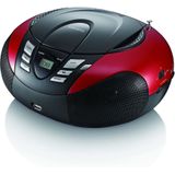 LENCO SCD-37 USB Red - Draagbare FM Radio CD en USB speler - Rood