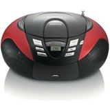 Lenco SCD-37 - Draagbare radio CD speler met MP3 optie en USB - Rood