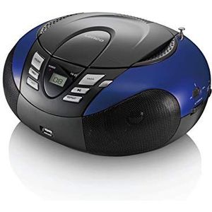LENCO SCD-37 - Draagbare FM Radio CD Speler - Blauw - USB Aansluiting