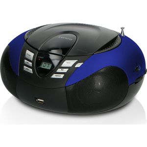 Lenco SCD-37 - CD-Player für Kinder - CD-Radio - Stereoanlage - Boombox - UKW Radiotuner - USB Anschluss - MP3 - 2 x 1,5 W RMS-Leistung - Netz- und Batteriebetrieb - Blau