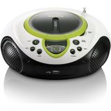 Lenco CD SCD-38 Radiospeler - Draagbare MP3 Radio - USB - FM - Werkt op adapter en batterijen - Groen