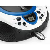 Lenco SCD-38 - Draagbare radio CD speler met USB aansluiting - Wit/Blauw