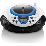 Lenco SCD-38 CD-speler - Draagbare MP3 radio - USB - FM - Werkt op adapter en batterijen - Blauw