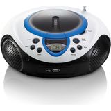 Lenco - SCD-38 - Draagbare FM Radio CD Speler - Blauw - USB Aansluiting