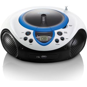 Lenco SCD-38 CD-speler - Draagbare MP3 radio - USB - FM - Werkt op adapter en batterijen - Blauw
