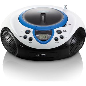 Lenco - SCD-38 - Draagbare FM Radio CD Speler - Blauw - USB Aansluiting