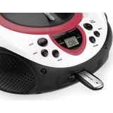 Lenco SCD-38 - Draagbare radio CD speler met USB aansluiting - Wit/Roze