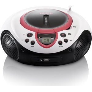 Lenco SCD-38 CD-speler - Draagbare MP3 radio - USB - FM - Werkt op adapter en batterijen - Roze