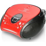 Lenco SCD-24 - Draagbare radio CD speler met AUX-uitgang - Rood