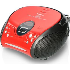 Lenco SCD-24 - Draagbare radio CD speler met AUX-uitgang - Rood