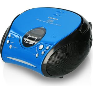 Lenco SCD-24 - Draagbare radio CD speler met AUX-uitgang - Blauw
