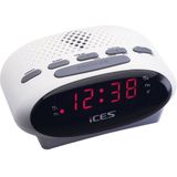 Ices - ICR-210 - Wekkerradio - Wit - Compacte FM Wekkerradio