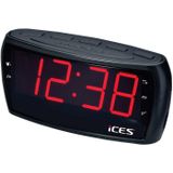 Ices - ICR-230 - FM Wekkerradio - Zwart - Ingebouwde Luidspreker - LED-Scherm