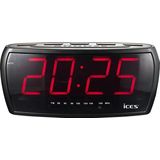 Ices - ICR-230 - FM Wekkerradio - Zwart - Ingebouwde Luidspreker - LED-Scherm