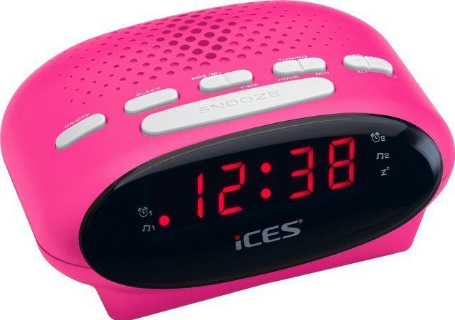 Ices - ICR-210 - Wekkerradio - Roze - LED Display