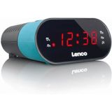 Lenco CR-07 wekkerradio met FM-tuner en led-display, 2 wektijden, dubbel alarm, snooze-functie, blauw/wit/roze, zwart/blauw, normaal