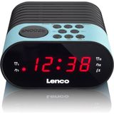LENCO CR-07 Blue - FM Wekkerradio met slaaptimer en dubbele alarm functie - Blauw