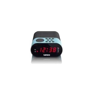 Lenco - CR-07 - Wekkerradio - Blauw - FM - Slaaptimer - Dubbele Alarmfunctie